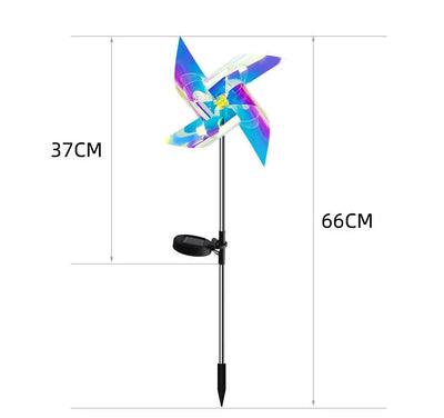 Lampe solaire pissenlit éclairant un jardin la nuit