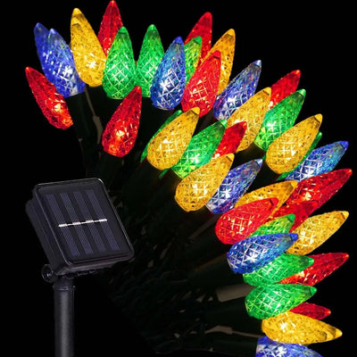 Guirlande Solaire Noël C6 Fraise 50 ou 100 LED Extérieur