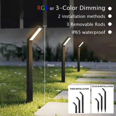 Piquet Solaire Jardin 90 LED Tricolore Allée Étanche