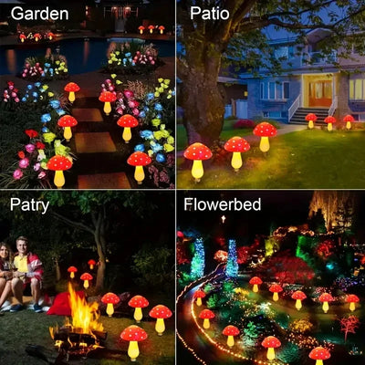Lampes Solaires Champignons Rouges Décoratives pour Allée