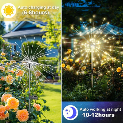 Lampe Solaire Décorative Feu d'Artifice Jardin