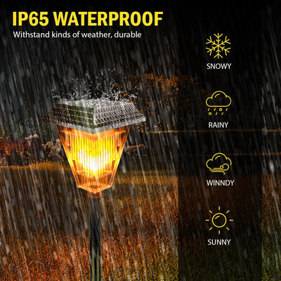 Torche Solaire LED Clignotante Décorative IP65