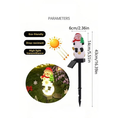 Lampe Solaire Noël Père Noël Sapin et Bonhomme de Neige