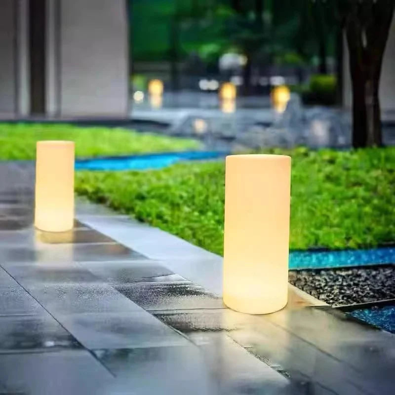 Lampe Solaire de Jardin Cylindrique pour Pelouse