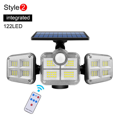Projecteur Solaire 20W 122 LED Tête Réglable IP65 Extérieur