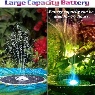 Pompe de Fontaine Solaire LED 5,5W avec Accumulateur Intégré