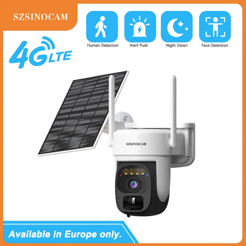Caméra Solaire 4G PTZ Double Objectif Extérieure – surveillance extérieure jour et nuit