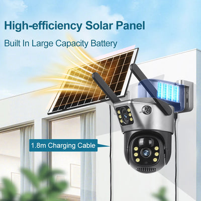 Caméra Solaire 4G WiFi Double Objectif 4K - vue 2