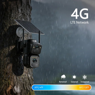 Caméra de Surveillance Solaire 4G Double Objectif Lot