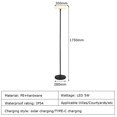 Lampadaire Solaire Sans Fil USB-C IP54