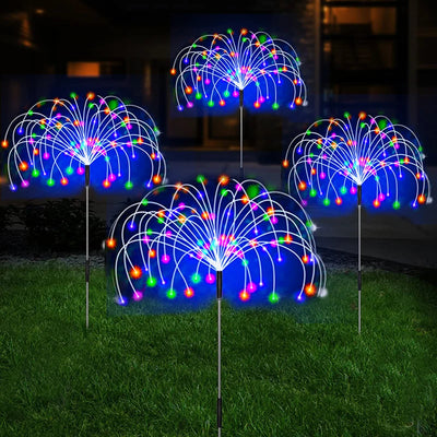Lampe Solaire Décorative Jardin Effet Feu d'Artifice