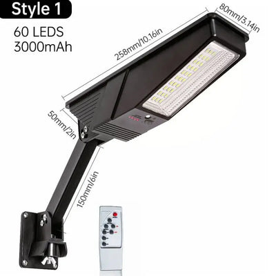Lampadaire Solaire 60 ou 138 LED Télécommande Détecteur