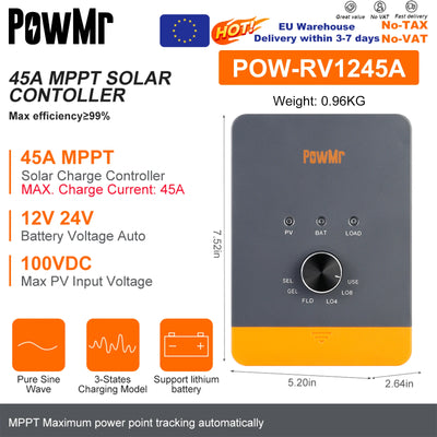 Régulateur de Charge Solaire MPPT 12V 24V - vue 10