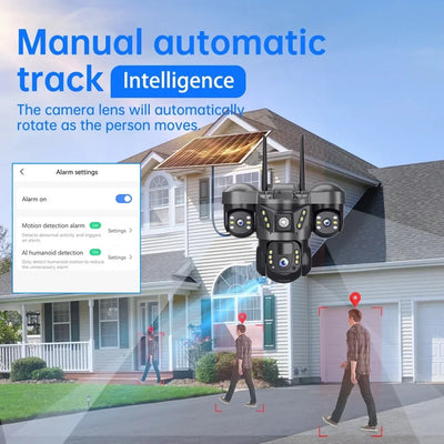 Caméra de Surveillance Solaire 4G Triple Objectif - vue 7