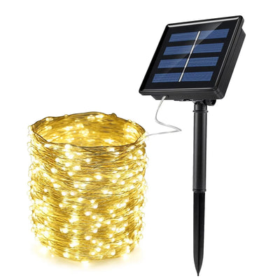 Guirlande Solaire Extérieur Fée Lumineuse 12m 100 LED Noël Halloween