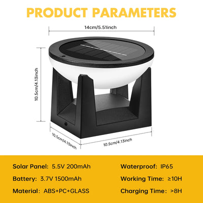 Lampe Solaire Pilier Poteau LED Capuchon Clôture IP65 Étanche