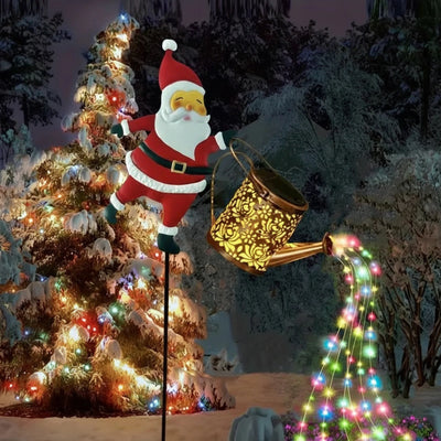 Arrosoir Solaire Père Noël LED Décoration de Jardin