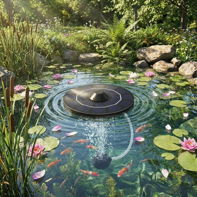 Pompe à Oxygène Solaire pour Bassin avec Pierres à Bulles