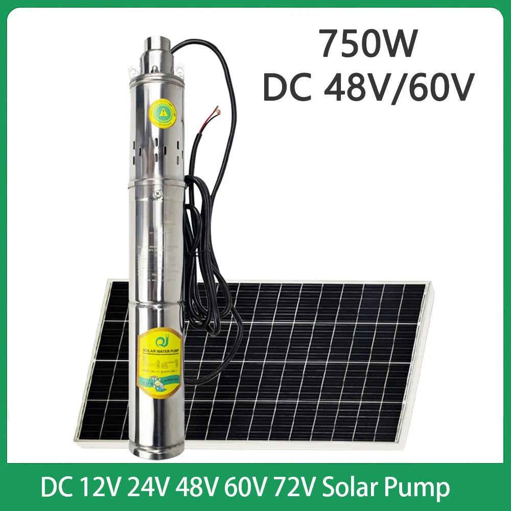 Pompe à Eau Solaire Submersible Puits Profond Acier Inox