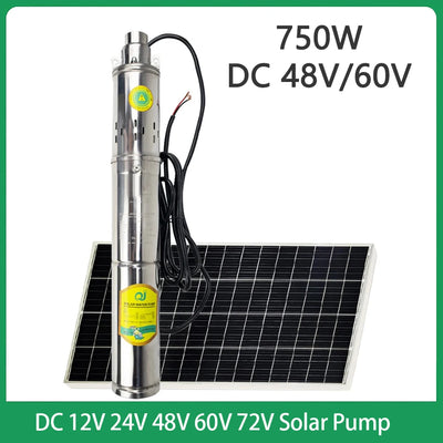 Pompe à Eau Solaire Submersible Puits Profond Acier Inox