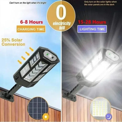 Lampe Solaire Extérieure Puissante avec Détecteur de Mouvement 4 Modes IP65