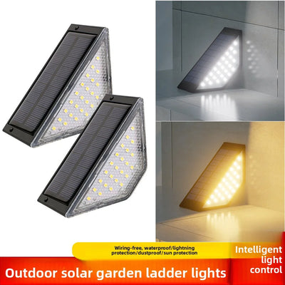 Lampe Solaire d'Escalier Triangulaire 12 Lumens, Sans Câblage