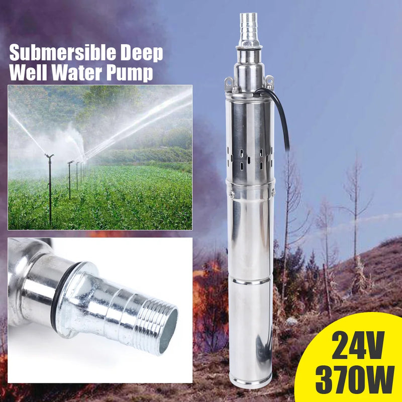 Pompe à Eau Solaire Submersible Puits Profond 370W Inox