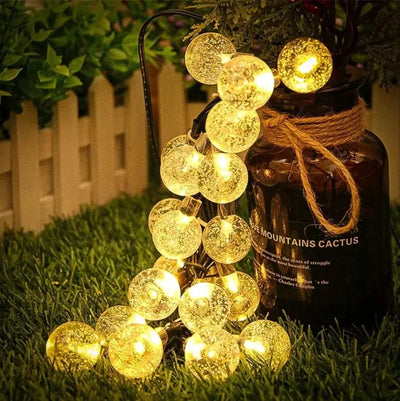 Guirlande Solaire Extérieur Boules à Bulles Goutte d'Eau LED
