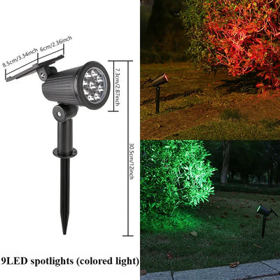 Projecteur Solaire RGB Extérieur à Planter pour Jardin, Pelouse et Allée