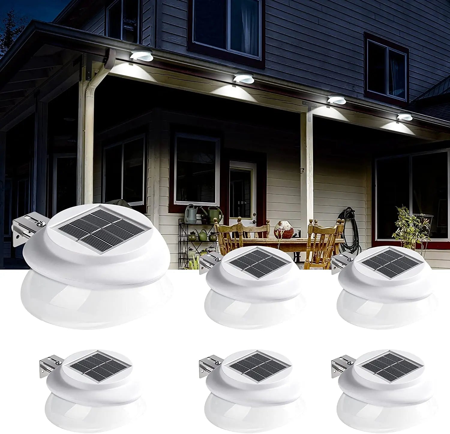 Applique Murale Solaire Extérieur Gouttière 9 LED Étanche