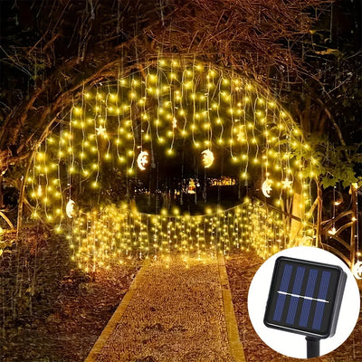 Rideau Solaire Lumineux Étanche Noël Fenêtre et Avant-Toit