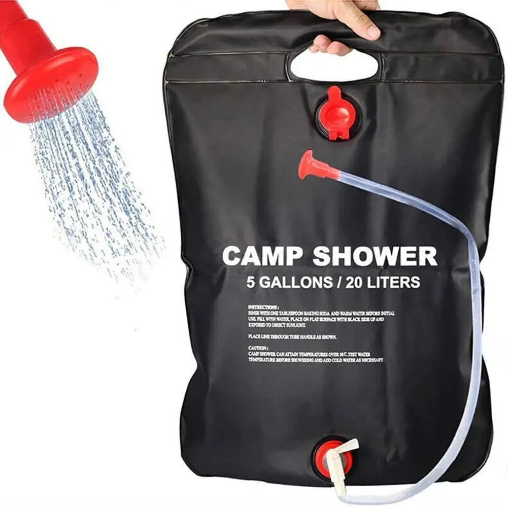 Sac de Douche Solaire 20 L Compact avec Tuyau