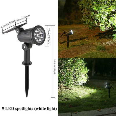 Projecteur Solaire RGB Extérieur à Planter pour Jardin, Pelouse et Allée