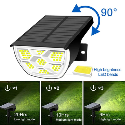 Projecteur Solaire LED Paysage 3 Modes Jardin Cour