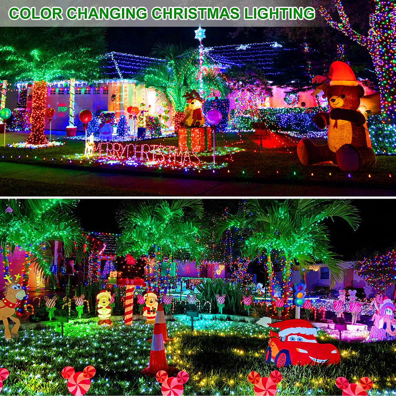 Lot de 2 projecteurs solaires RGB pour décoration de jardin