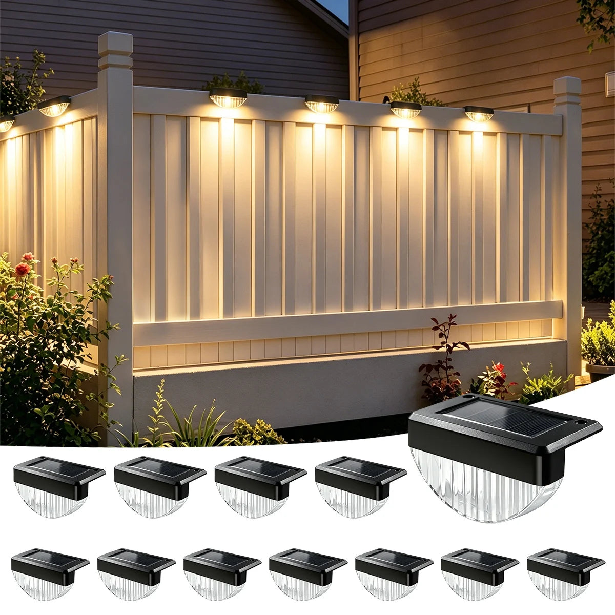Lampe Solaire Extérieur Terrasse et Escalier - Lot de 8 ou 16