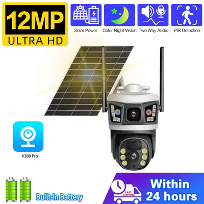 Caméra de Surveillance Solaire 4G Double Objectif
