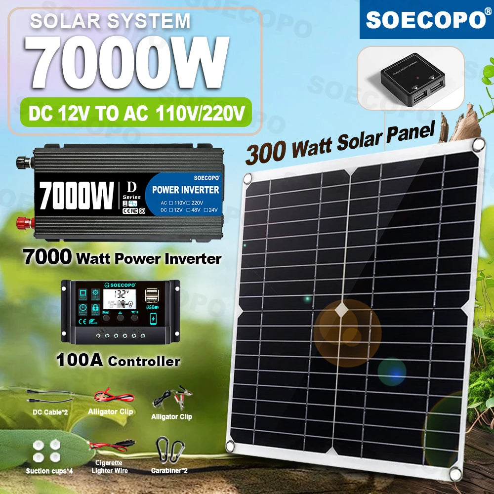 Kit Solaire 7000W Onduleur Panneau Hors Réseau