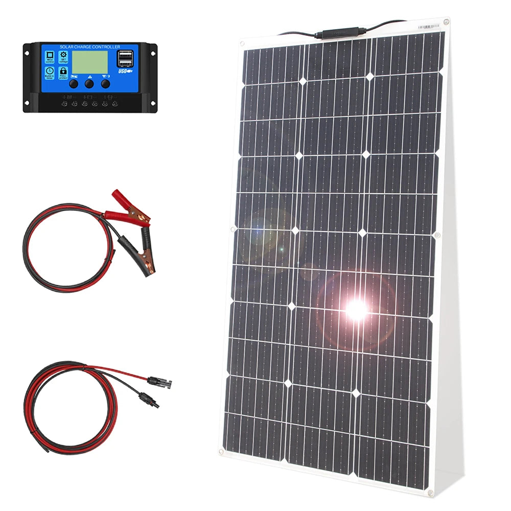 Panneau Solaire Flexible 12V Monocristallin Étanche