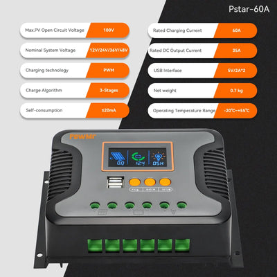 Régulateur de Charge Solaire 12V au 48V LCD - vue 7