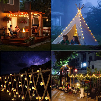Guirlande Solaire Extérieur Boules de Cristal 20 LED 5 m