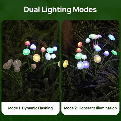 Lampe Solaire Champignon Jardin LED Double Mode Étanche