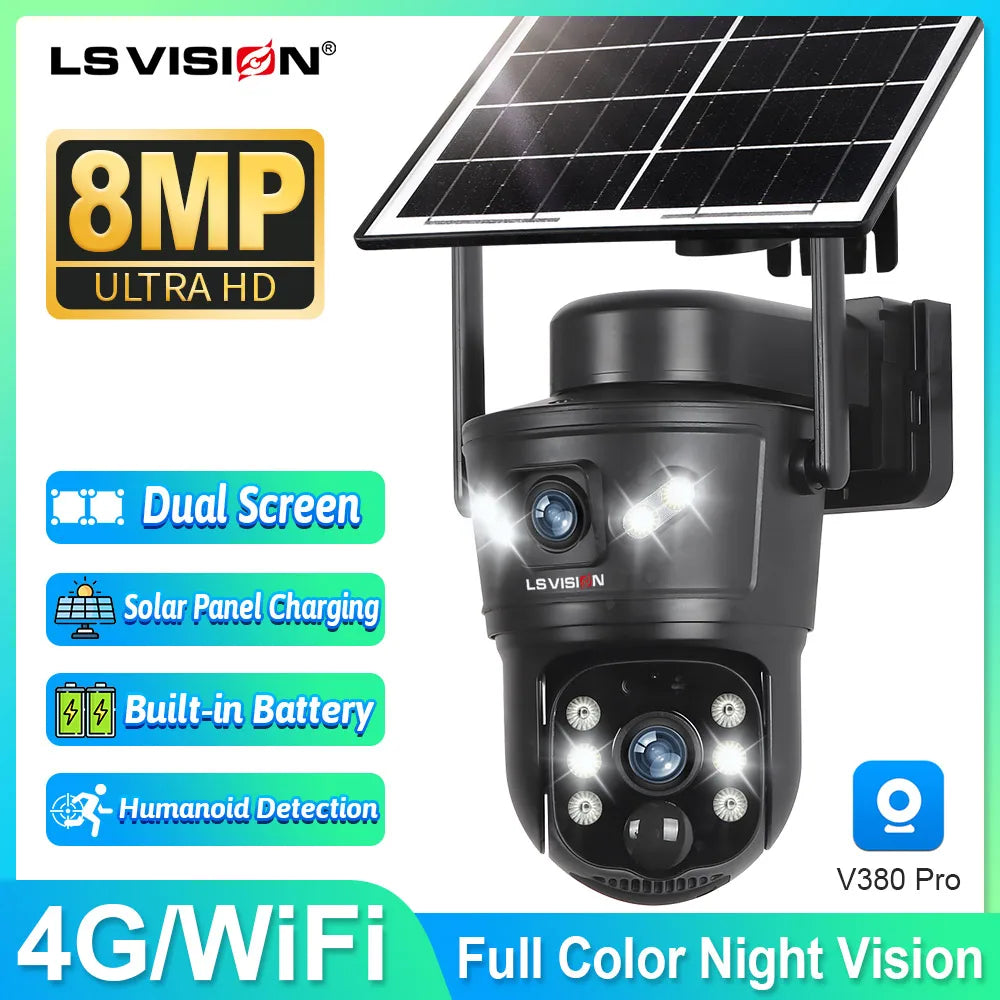 Camera solaire de surveillance 4G WiFi exterieure 4K