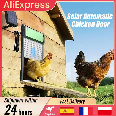 Porte solaire automatique pour poulailler rechargeable USB