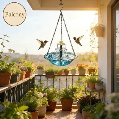Fontaine Solaire Suspendue à Cascade pour Colibris