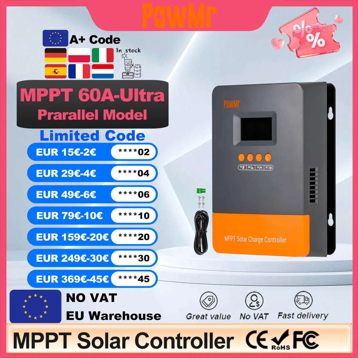 Régulateur de Charge Solaire MPPT 60A Plus