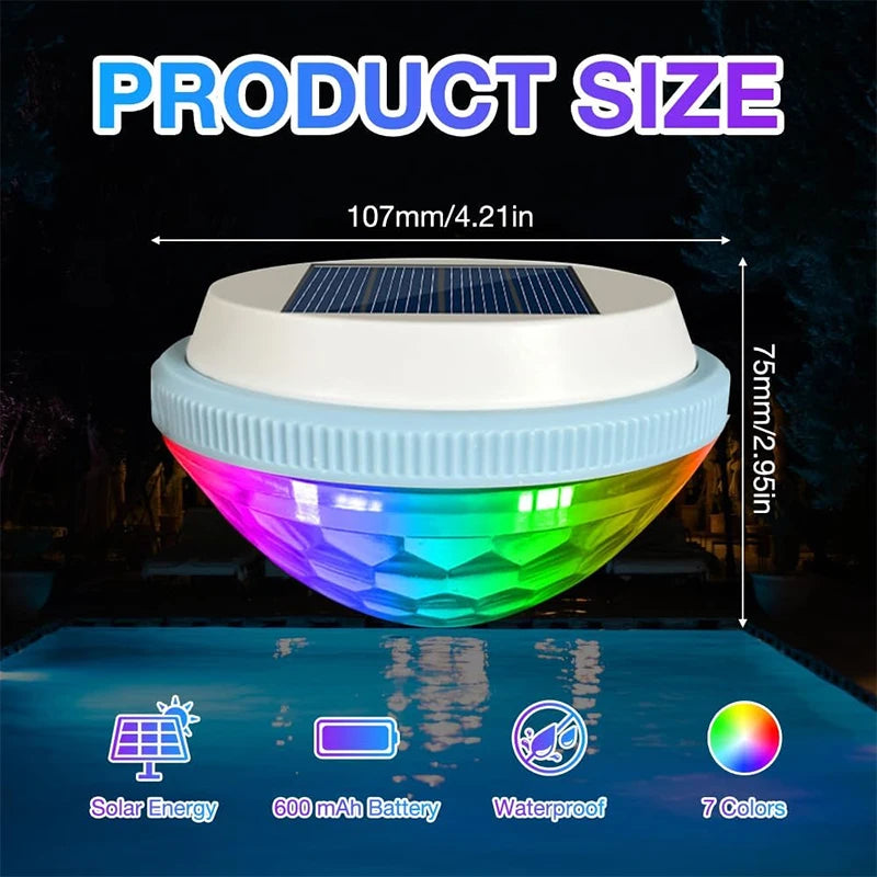 Lampe Solaire Flottante de Piscine et Étang LED RGB