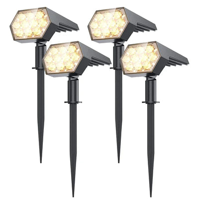 Spot Solaire Extérieur 92 LED 2 en 1 à Planter ou Fixer