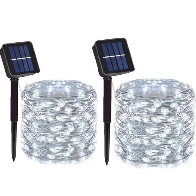 Guirlande Solaire Fil de Cuivre 8 Modes Étanche Noël