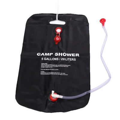 Sac de Douche Solaire 20 L Noir pour Voyage et Plage